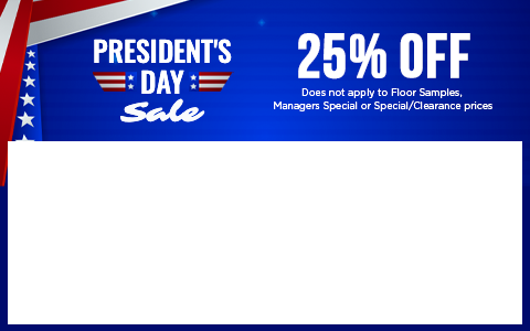 25% off for President's Day!